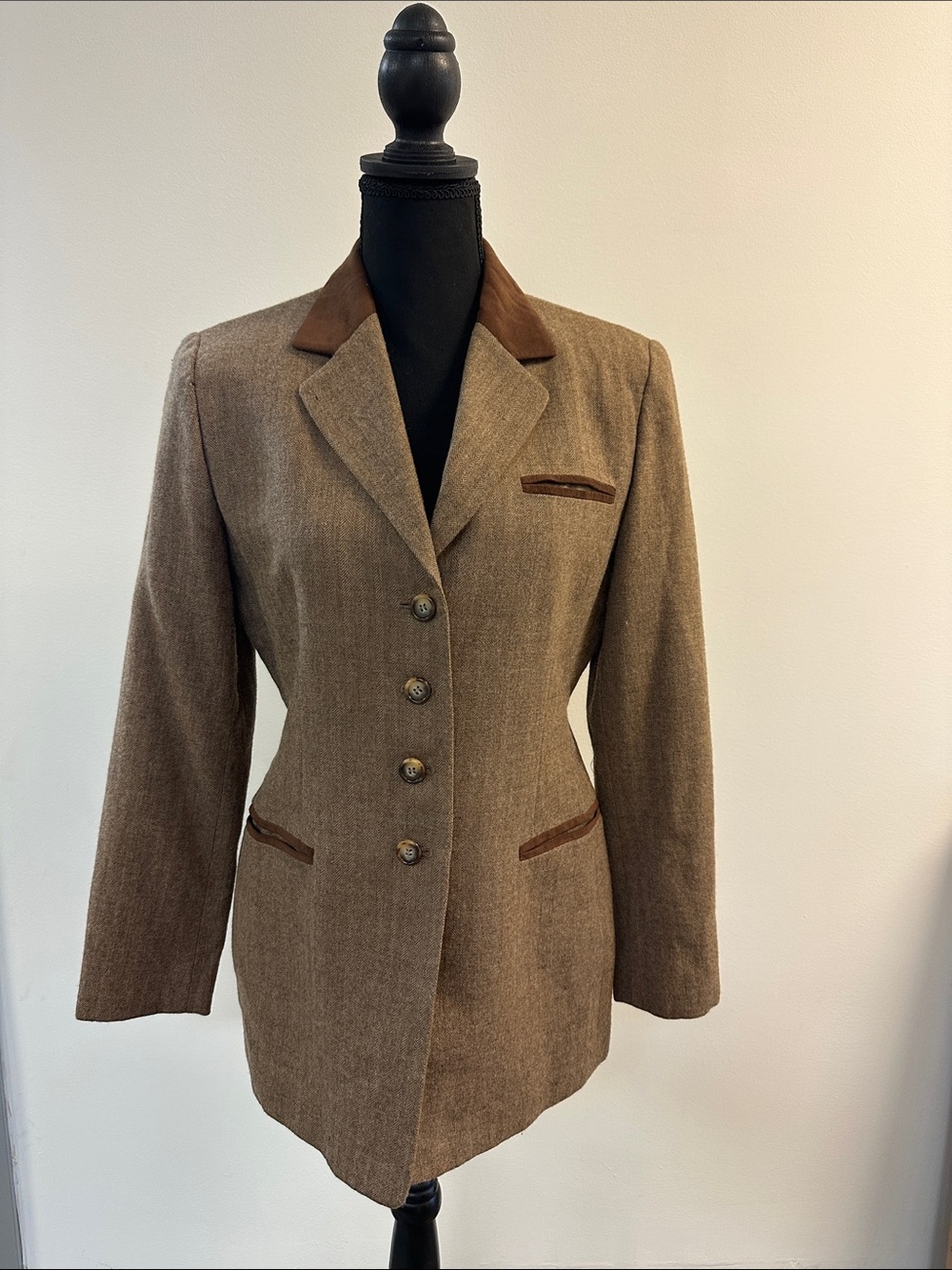 Free People Vintage x Jones NY Brown Wool Blazer Sz 6